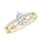 Certified 0.6 Carat Lab Grown Diamond Teardrop Double Band Engagement Ring