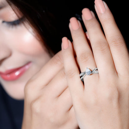 Certified 0.6 Carat Lab Grown Diamond Pear Shaped Engagement Ring