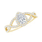 Lab Grown Diamond Teardrop Halo Engagement Ring For Women
