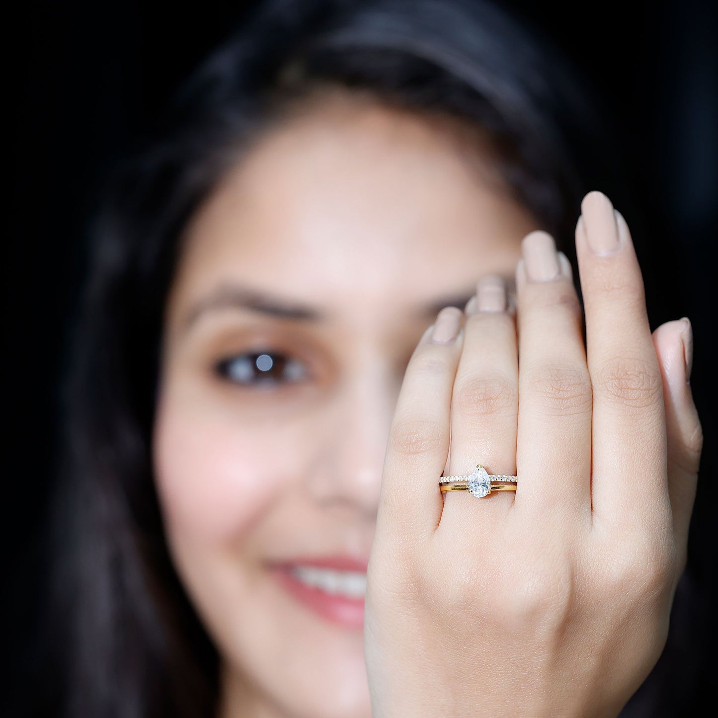 Lab Grown Diamond Pear Shaped Solitaire Engagement Ring