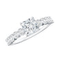 0.8 Carat Lab Grown Diamond Princess Cut Engagement Ring With Side Stones