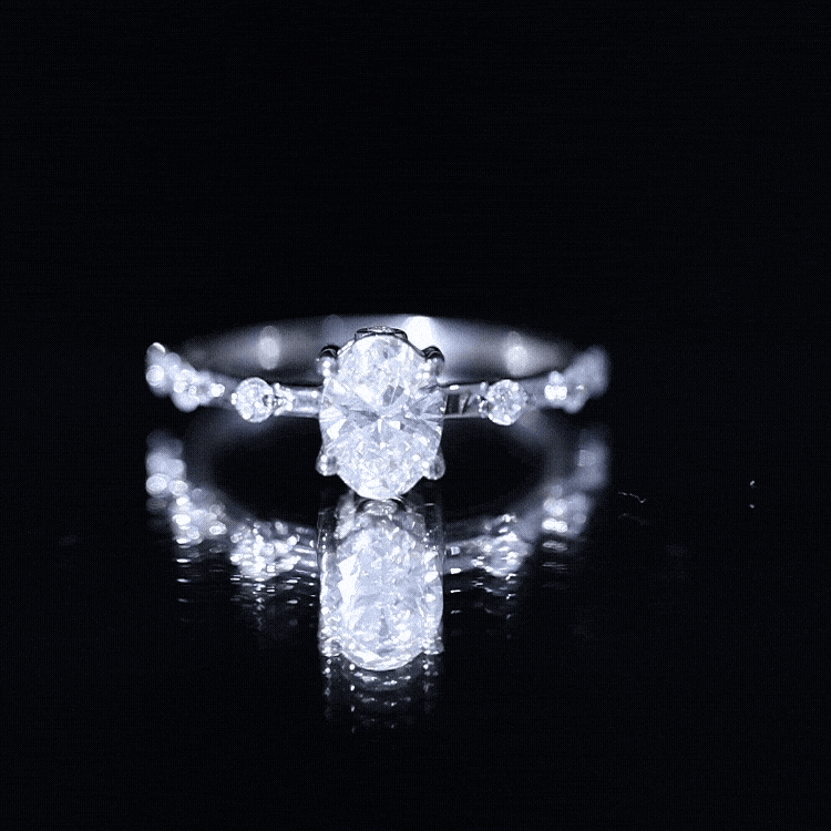 1.2 Carat Lab Grown Diamond Oval Solitaire Engagement Ring