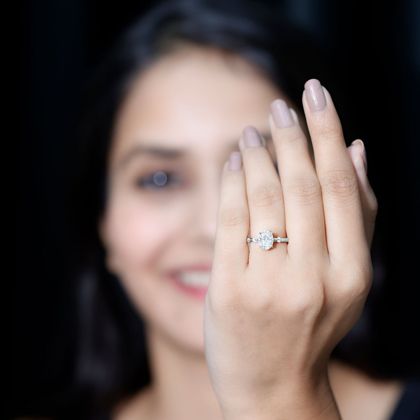 1.2 Carat Lab Grown Diamond Oval Solitaire Engagement Ring