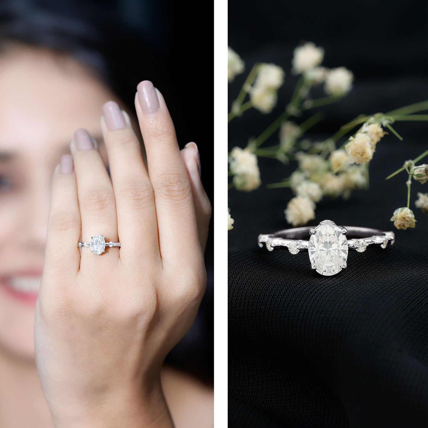 1.2 Carat Lab Grown Diamond Oval Solitaire Engagement Ring