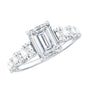 1.8 Carat Lab Grown Diamond Emerald Cut Engagement Ring With Side Stones