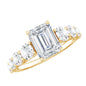 1.8 Carat Lab Grown Diamond Emerald Cut Engagement Ring With Side Stones