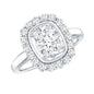 Certified 1.2 Carat Oval Lab Grown Diamond Halo Engagement Ring