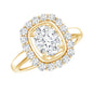 Certified 1.2 Carat Oval Lab Grown Diamond Halo Engagement Ring