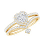Certified 0.5 Carat Lab Grown Diamond Heart Bridal Ring Set