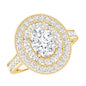 Certified 1.2 Carat Oval Lab Grown Diamond Double Halo Engagement Ring