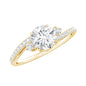 0.9 Carat Lab Grown Diamond Solitaire Engagement Ring With Side Stones