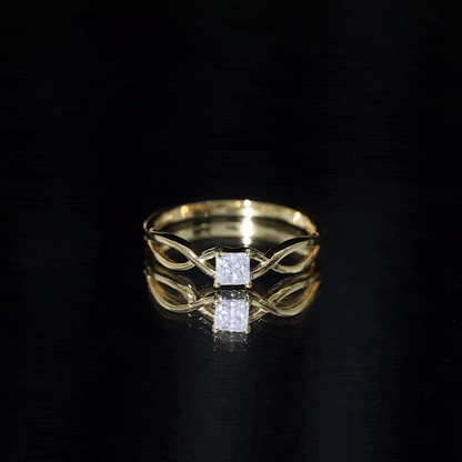 Certified Lab Princess Cut Diamond Infinity Promise Ring