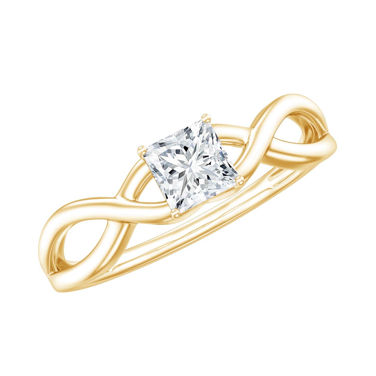 Certified Lab Princess Cut Diamond Infinity Promise Ring