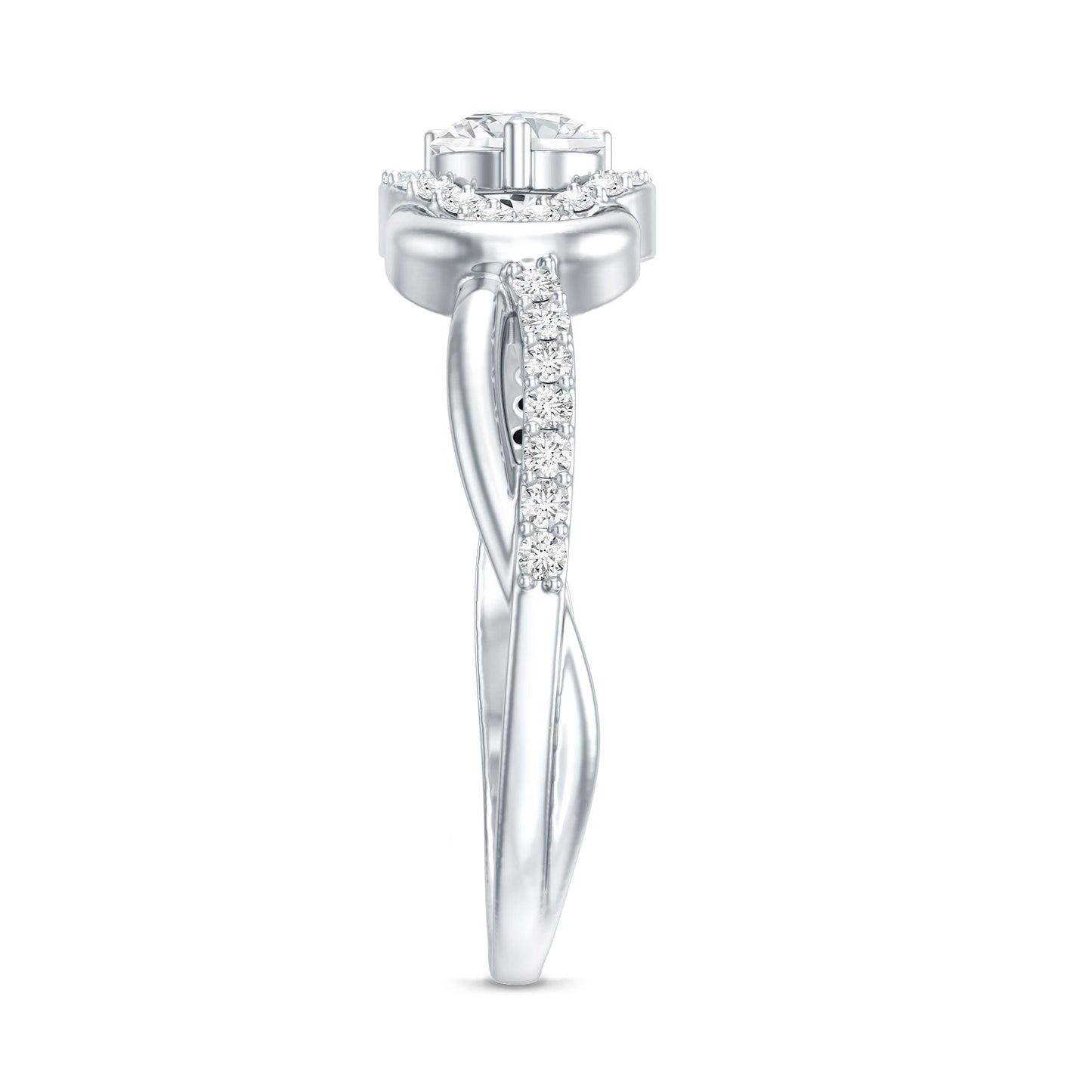 Certified 0.9 Carat Lab Grown Diamond Love Knot Engagement Ring