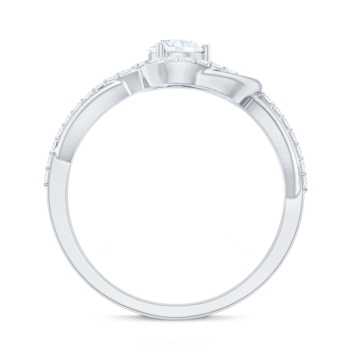 Certified 0.9 Carat Lab Grown Diamond Love Knot Engagement Ring