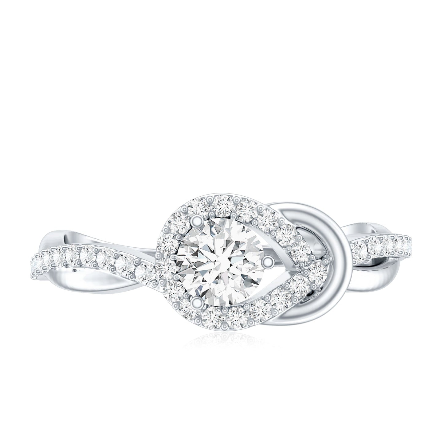 Certified 0.9 Carat Lab Grown Diamond Love Knot Engagement Ring