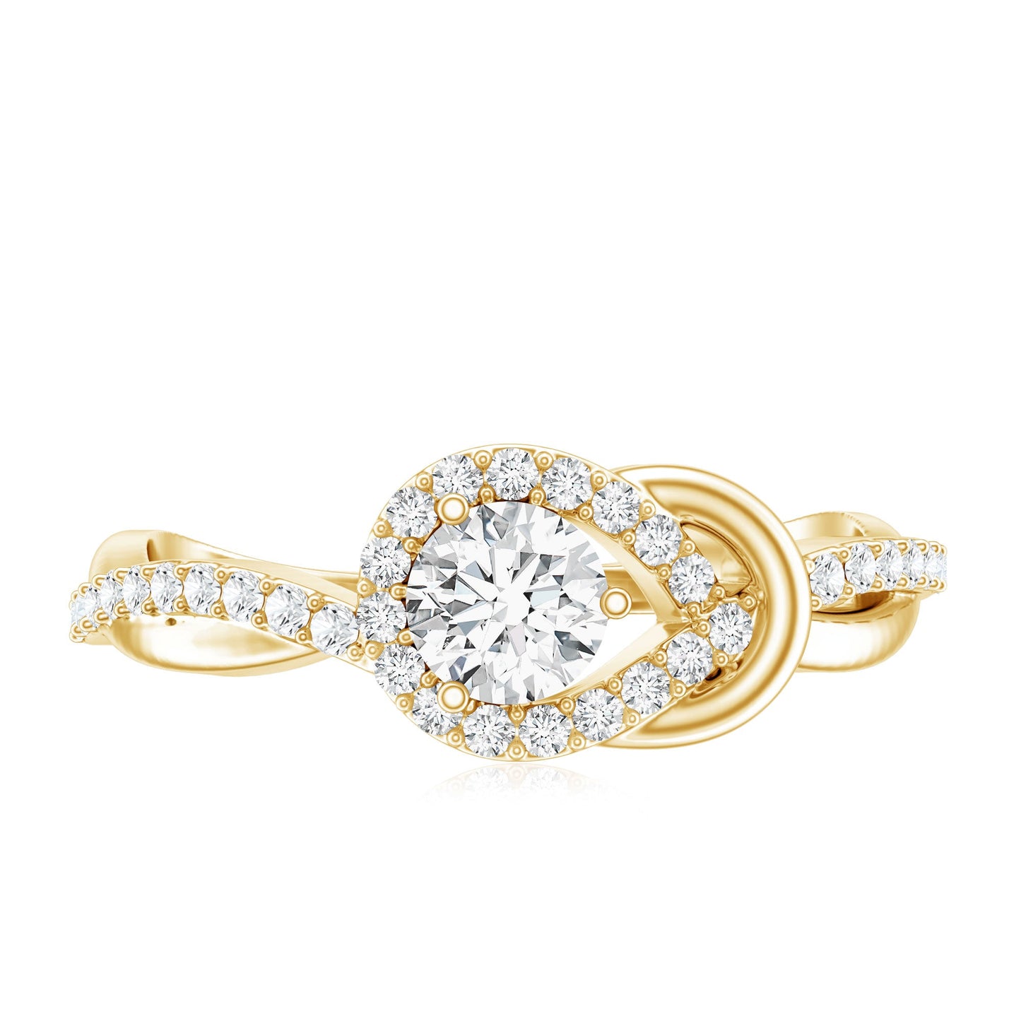 Certified 0.9 Carat Lab Grown Diamond Love Knot Engagement Ring
