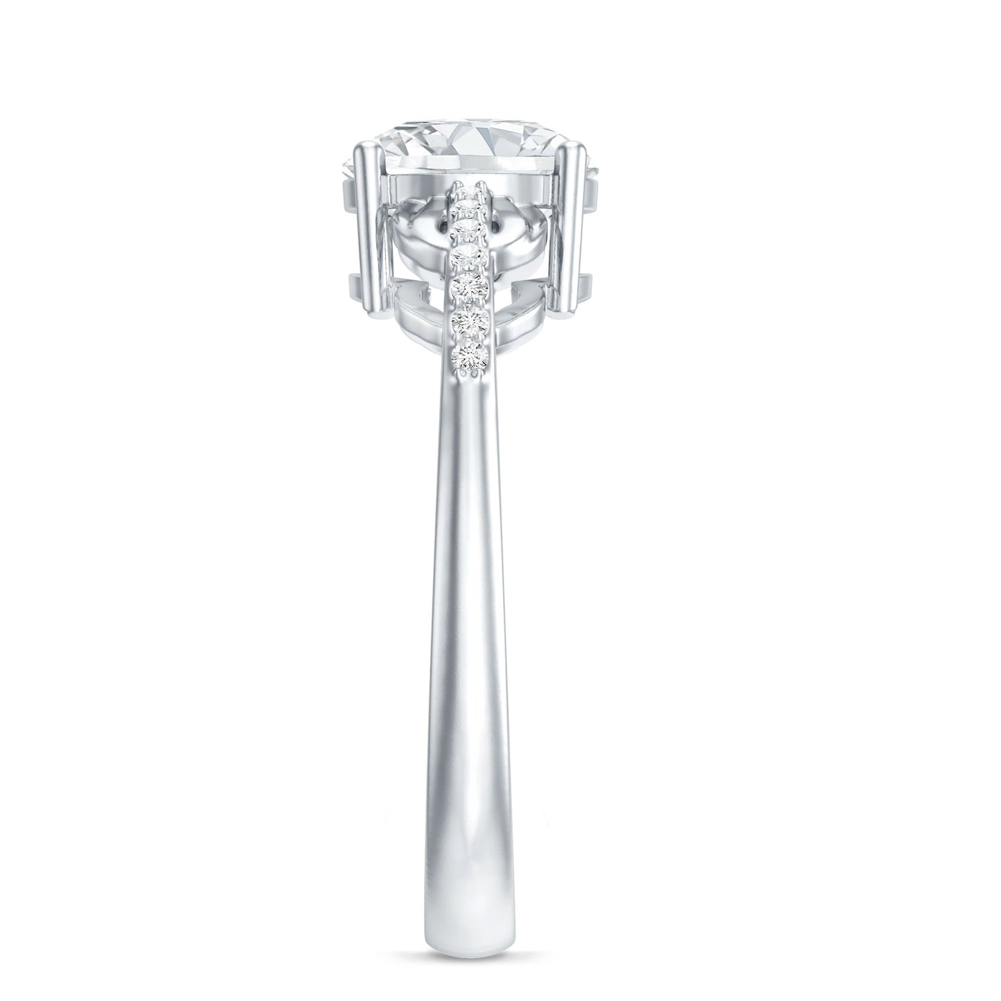 Certified 2 Carat Round Lab Grown Diamond Unique Engagement Ring