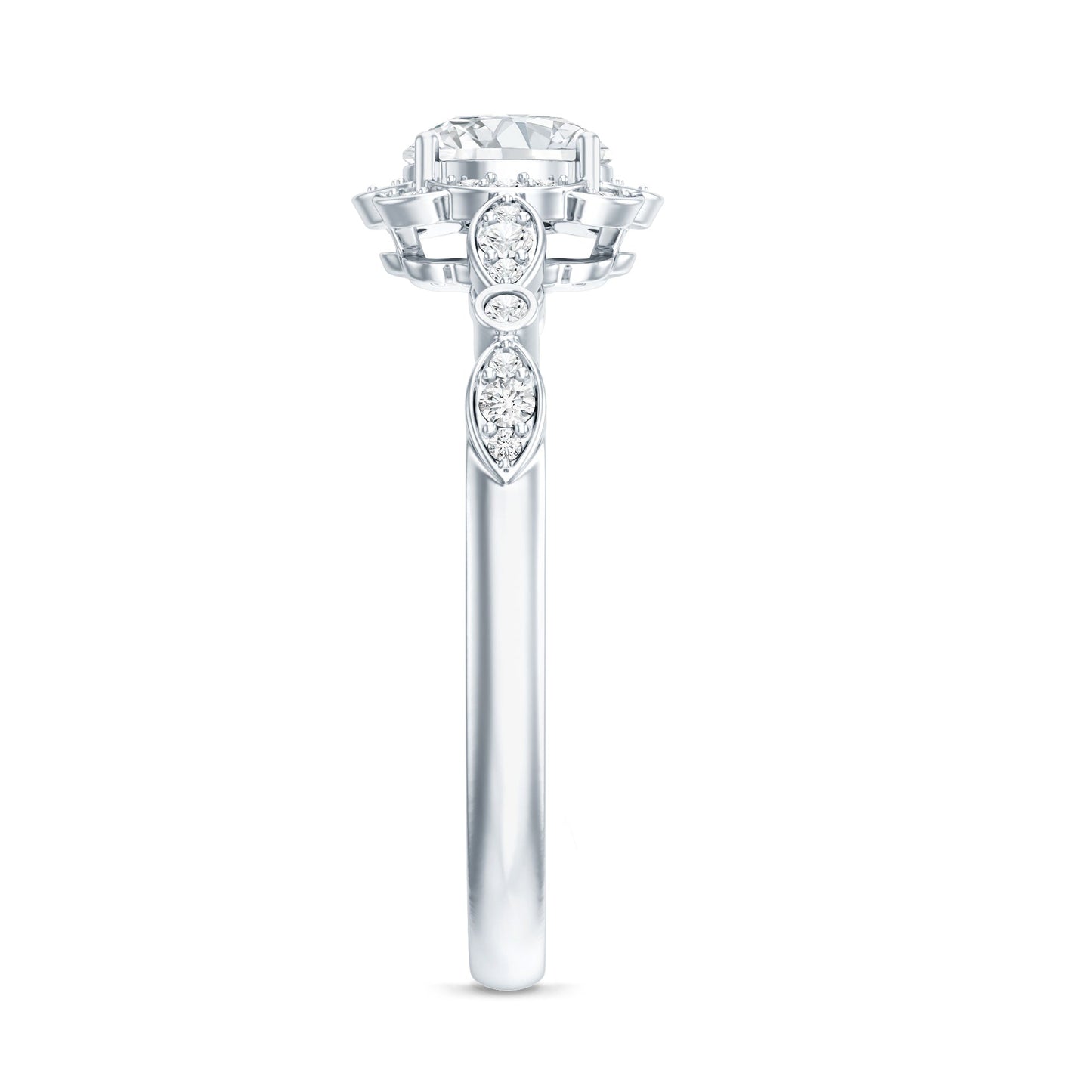 Certified Lab Grown 0.9 Carat Diamond Nature Engagement Ring