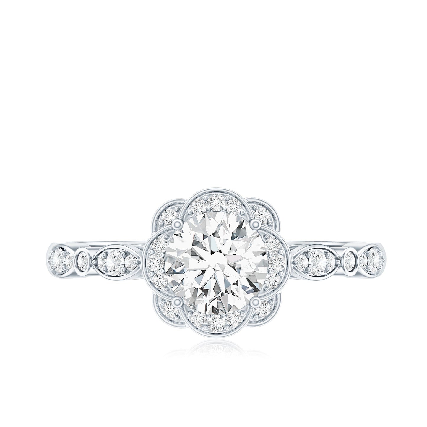 Certified Lab Grown 0.9 Carat Diamond Nature Engagement Ring