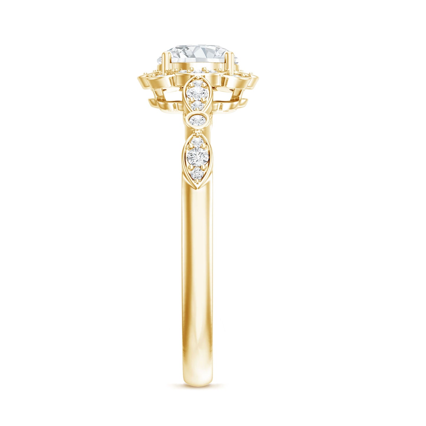 Certified Lab Grown 0.9 Carat Diamond Nature Engagement Ring