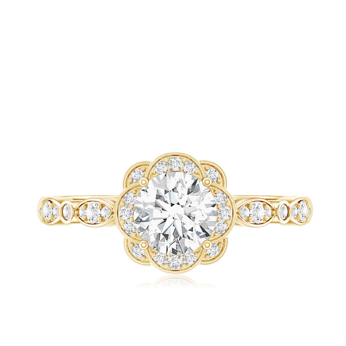Certified Lab Grown 0.9 Carat Diamond Nature Engagement Ring