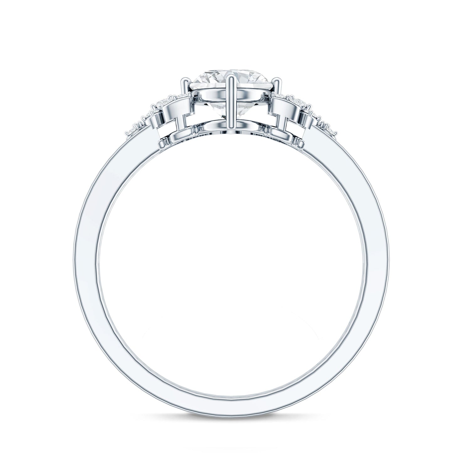 Certified 1.2 Carat Lab Grown Oval Diamond Designer Engagement Ring