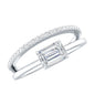 1.8 Carat Emerald Cut Lab Grown Diamond Double Band Engagement Ring