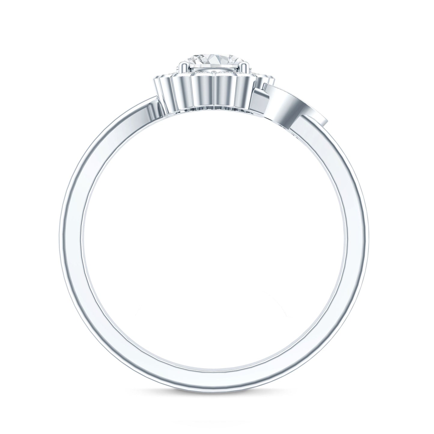 Certified 0.9 Carat Lab Grown Diamond Floral Engagement Ring