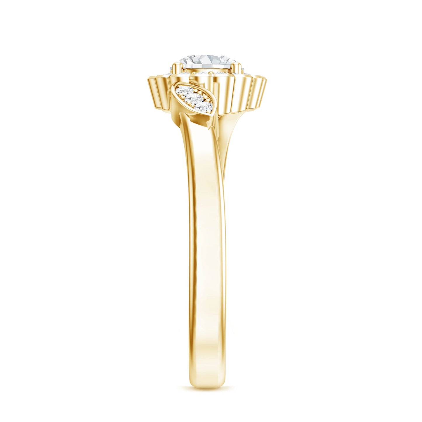Certified 0.9 Carat Lab Grown Diamond Floral Engagement Ring