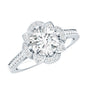 2 Carat Lab Grown Diamond Vintage Engagement Ring With Diamond Studded Shank
