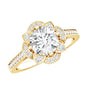 2 Carat Lab Grown Diamond Vintage Engagement Ring With Diamond Studded Shank