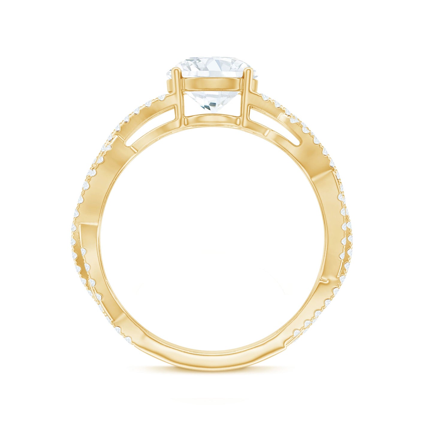 Lab Grown Diamond 2 Carat Round Engagement Ring With Infinity Twist