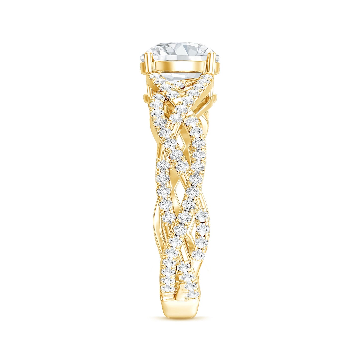 Lab Grown Diamond 2 Carat Round Engagement Ring With Infinity Twist