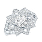 Lab Grown Diamond Art Deco Flower Engagement Ring