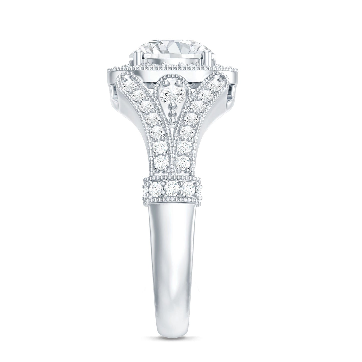Certified 1.2 Carat Lab Grown Diamond Vintage Style Engagement Ring