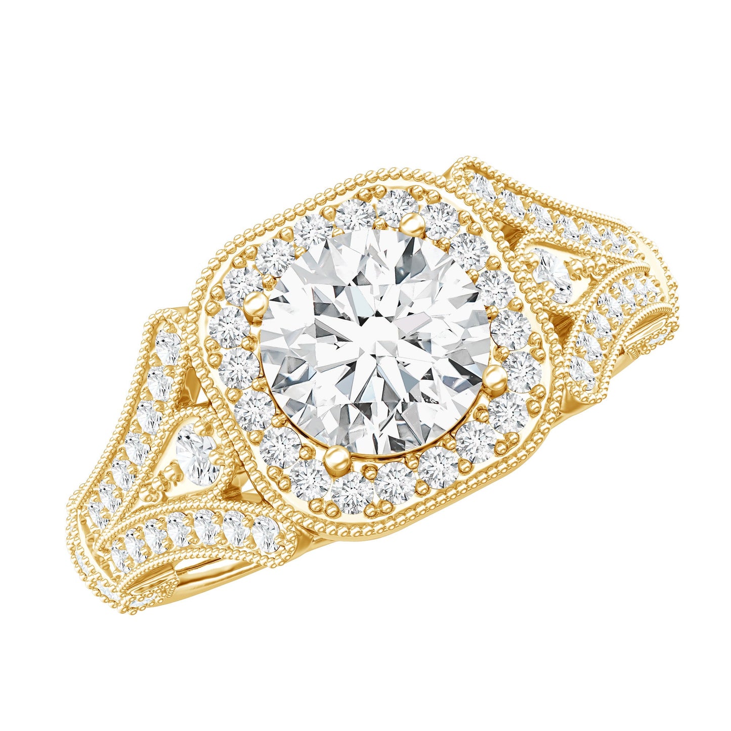 Certified 1.2 Carat Lab Grown Diamond Vintage Style Engagement Ring