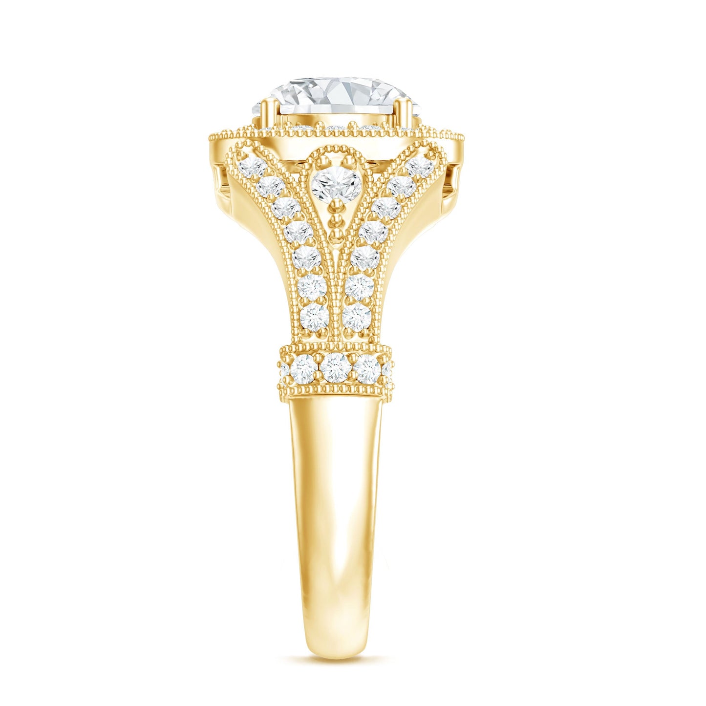 Certified 1.2 Carat Lab Grown Diamond Vintage Style Engagement Ring