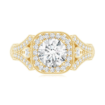 Certified 1.2 Carat Lab Grown Diamond Vintage Style Engagement Ring