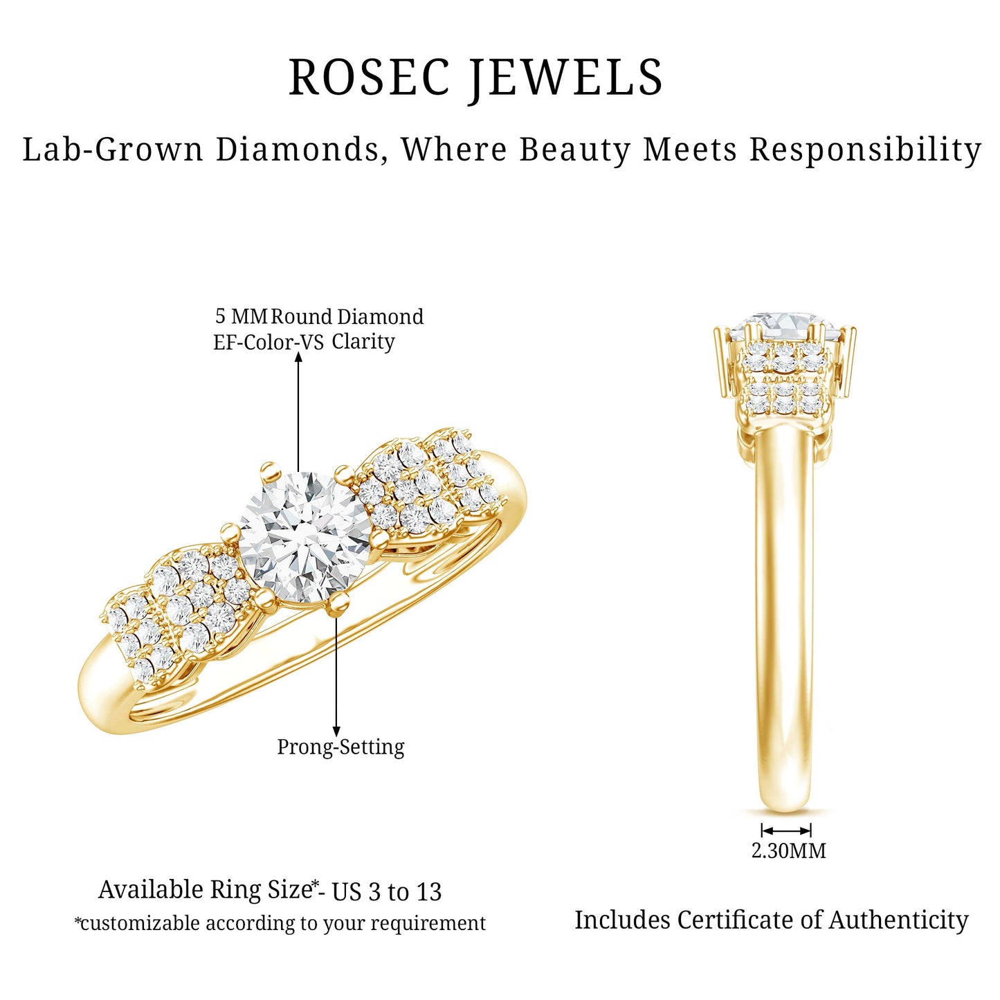 Certified Lab Grown Diamond Bow Engagement Ring