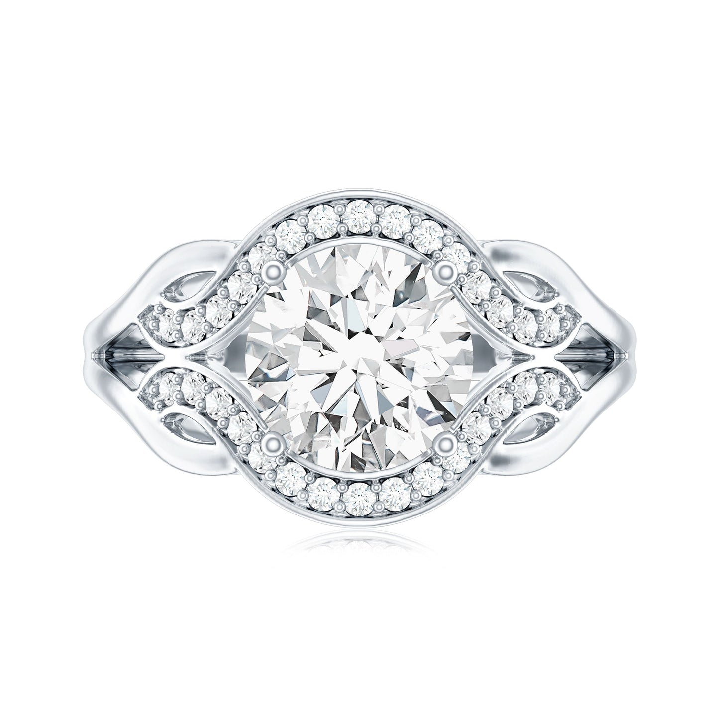 2 Carat Lab Grown Diamond Art Deco Engagement Ring