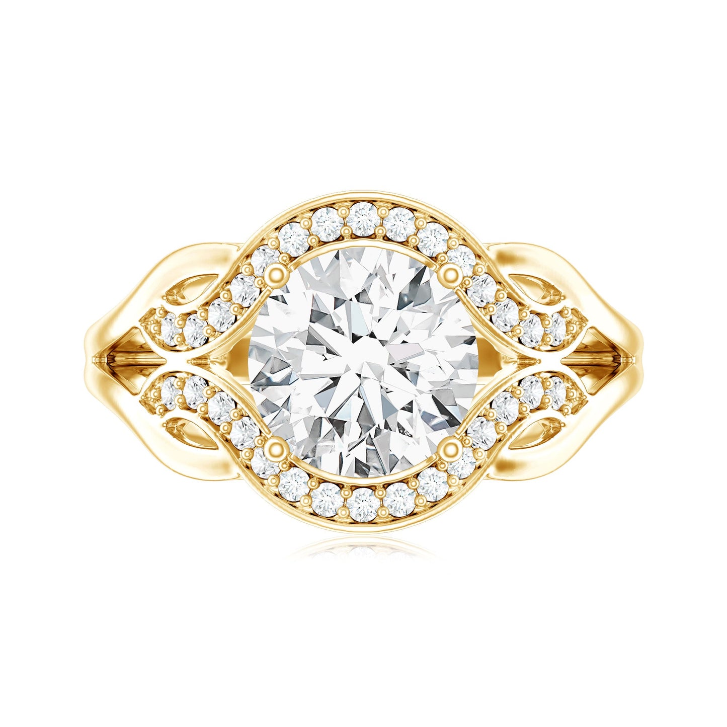 2 Carat Lab Grown Diamond Art Deco Engagement Ring