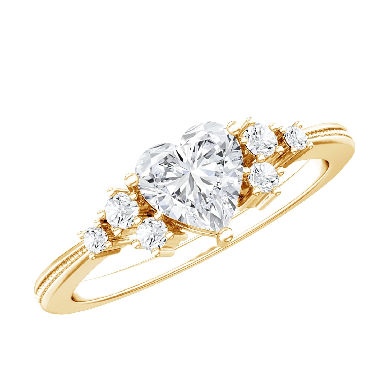 0.75 Carat Lab Grown Diamond Heart Shaped Engagement Ring