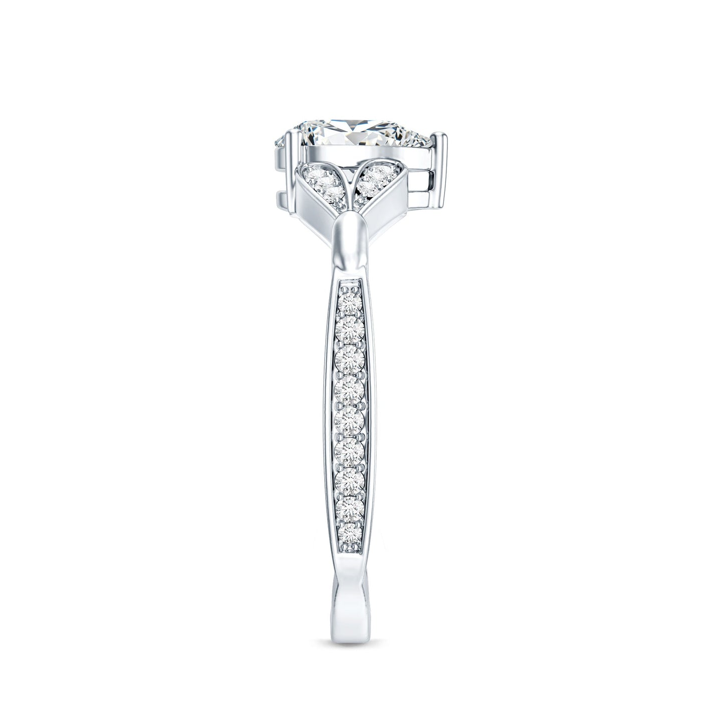 Lab Grown Diamond Teardrop Split Shank Engagement Ring