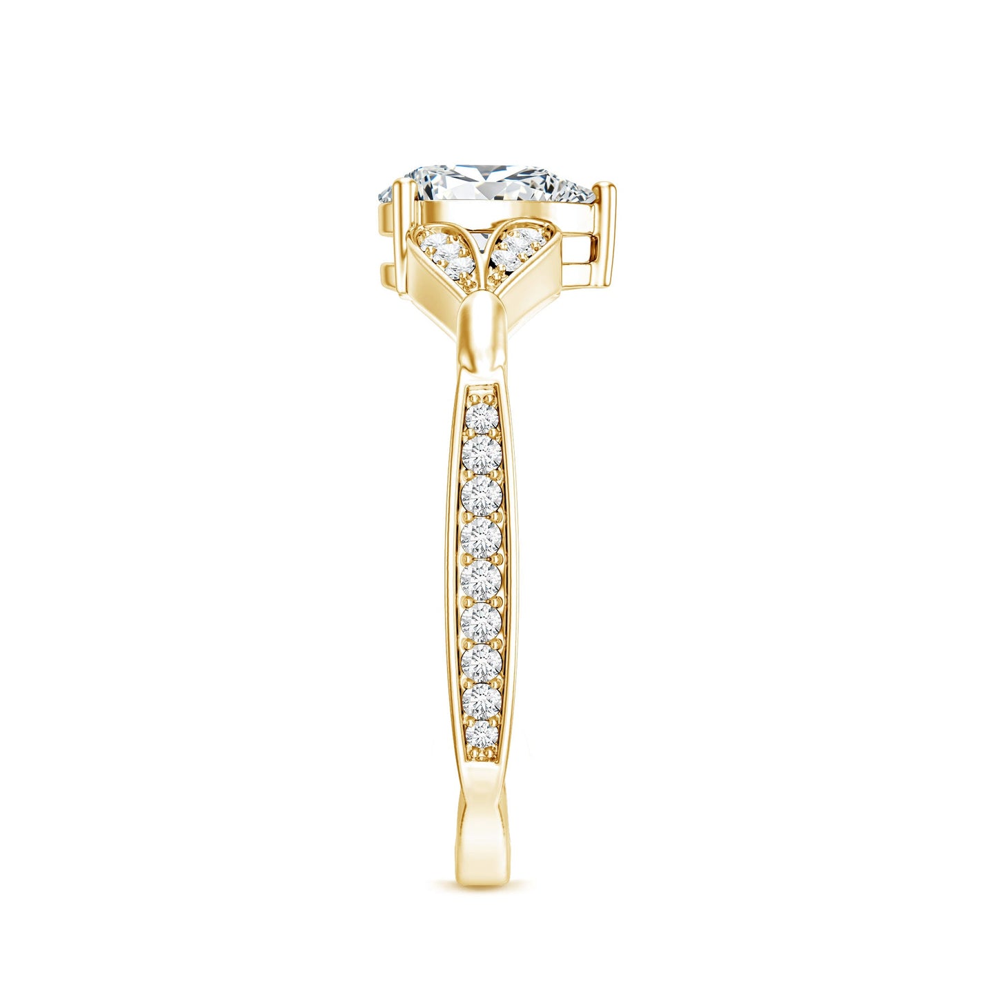 Lab Grown Diamond Teardrop Split Shank Engagement Ring