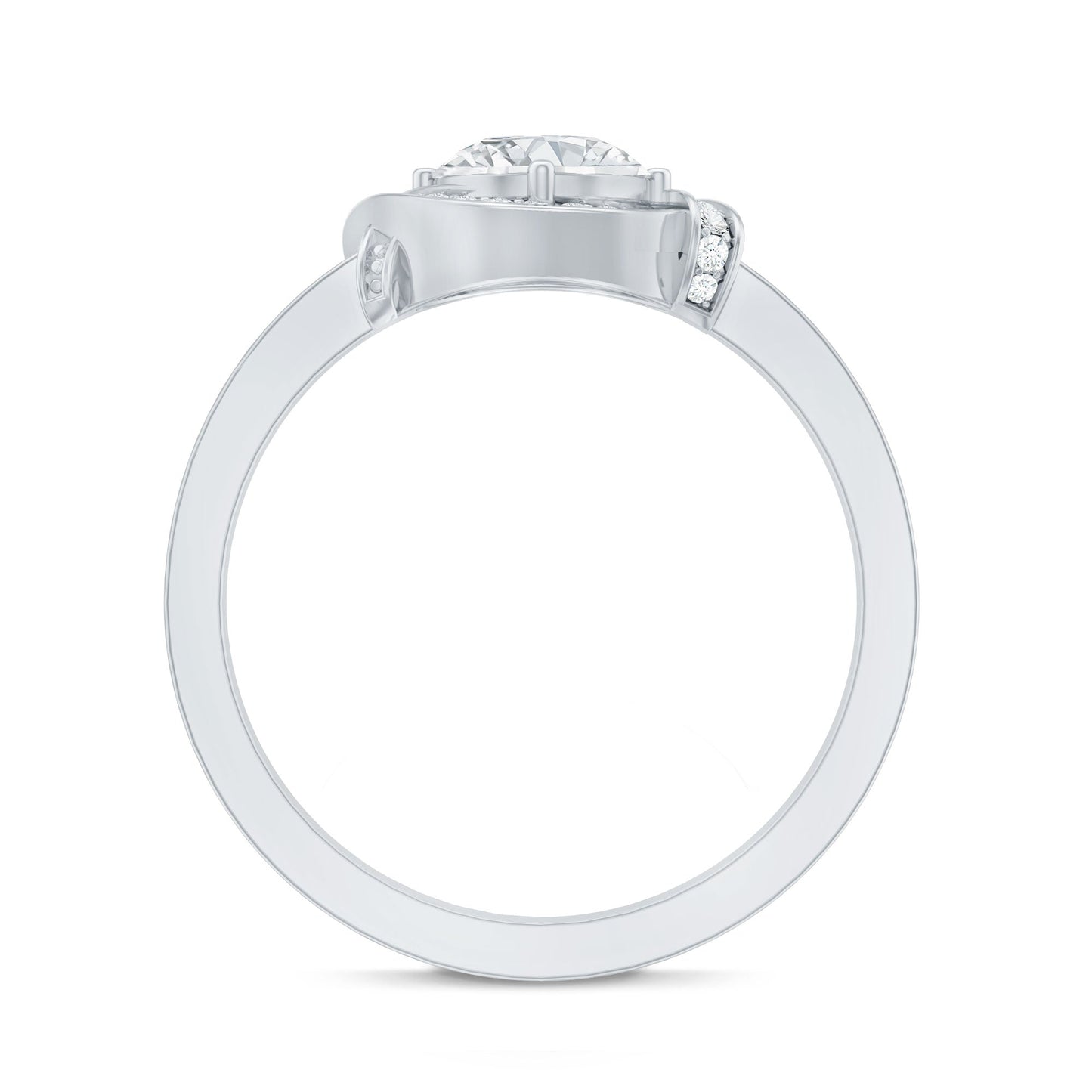 0.9 Carat Lab Grown Diamond Designer Halo Engagement Ring