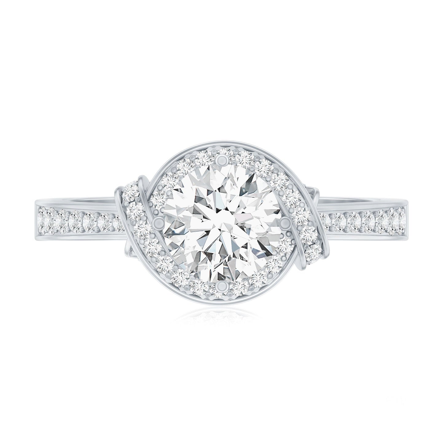 0.9 Carat Lab Grown Diamond Designer Halo Engagement Ring