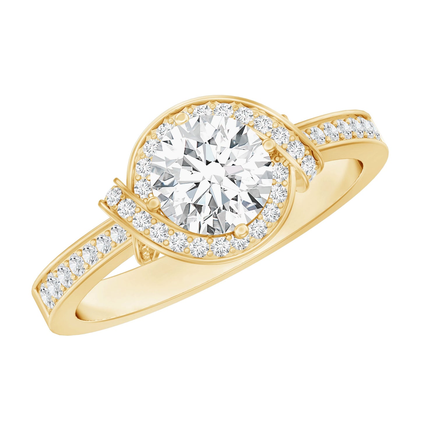 0.9 Carat Lab Grown Diamond Designer Halo Engagement Ring