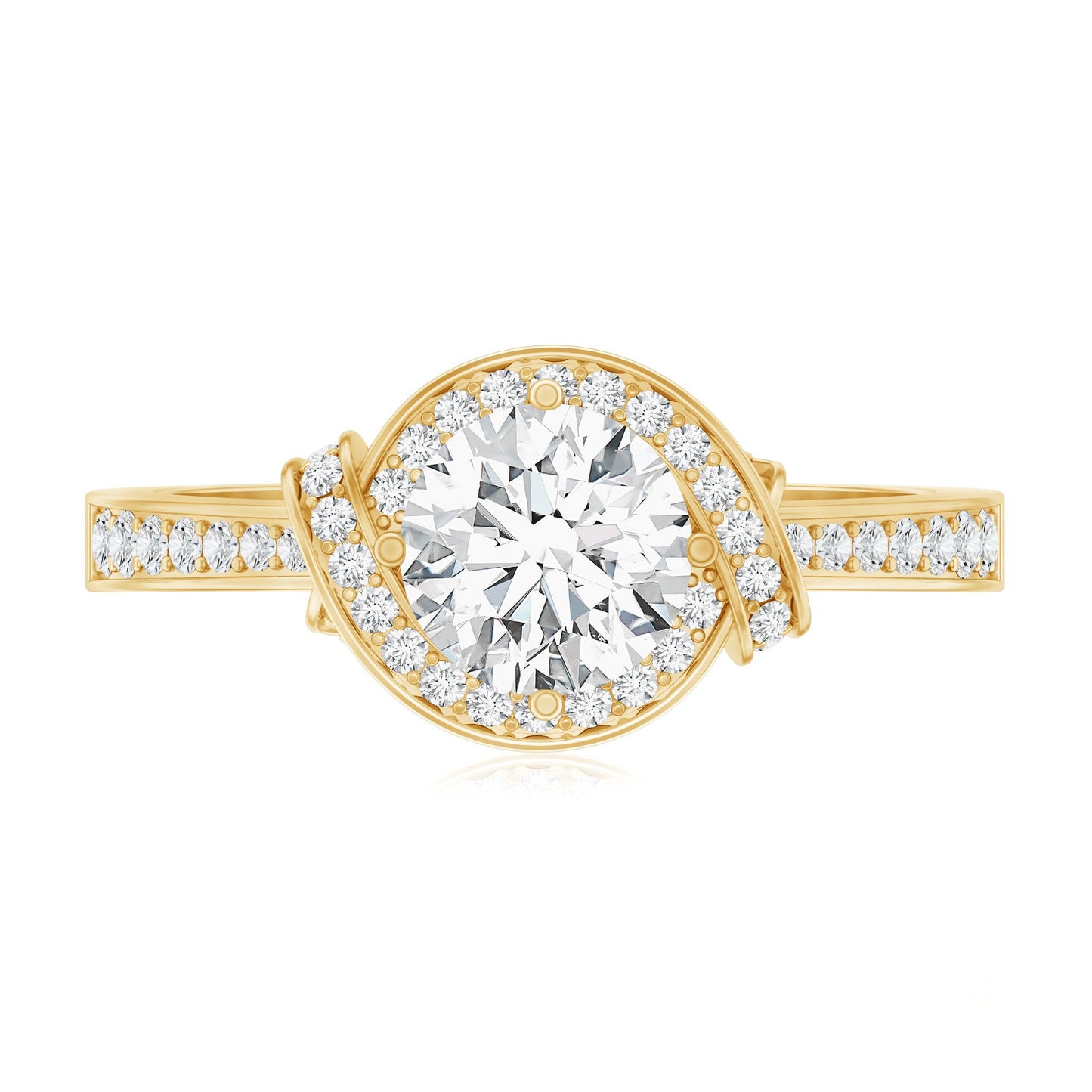 0.9 Carat Lab Grown Diamond Designer Halo Engagement Ring