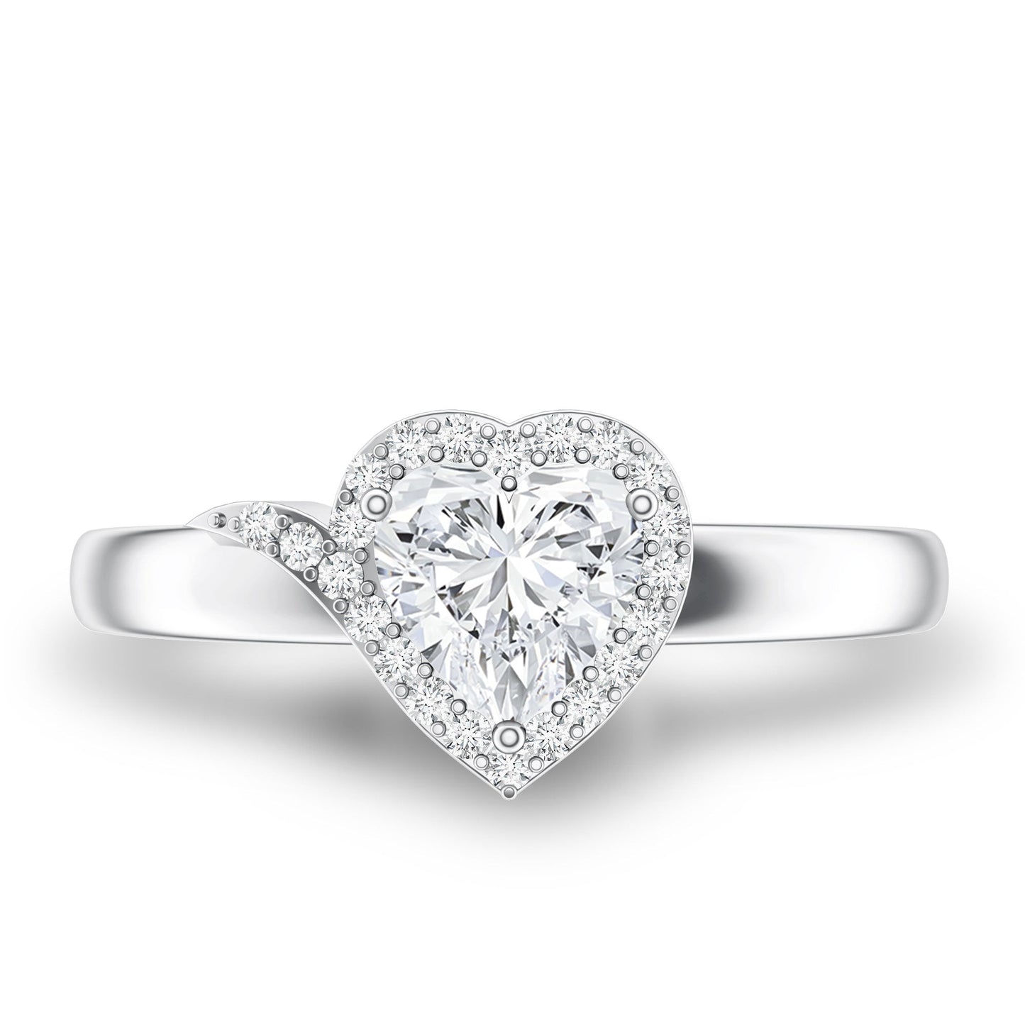 Certified Heart Shape Lab Grown Diamond Engagement Ring